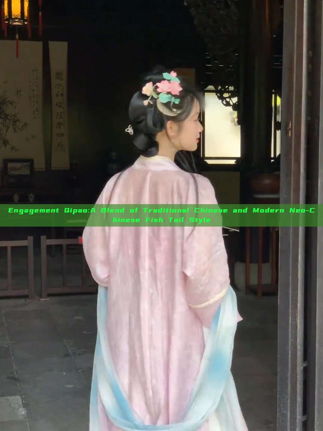Engagement Qipao:A Blend of Traditional Chinese and Modern Neo-Chinese Fish Tail Style Engagement Qipao:A Blend of Traditional Chinese and Modern Neo-Chinese Fish Tail Style