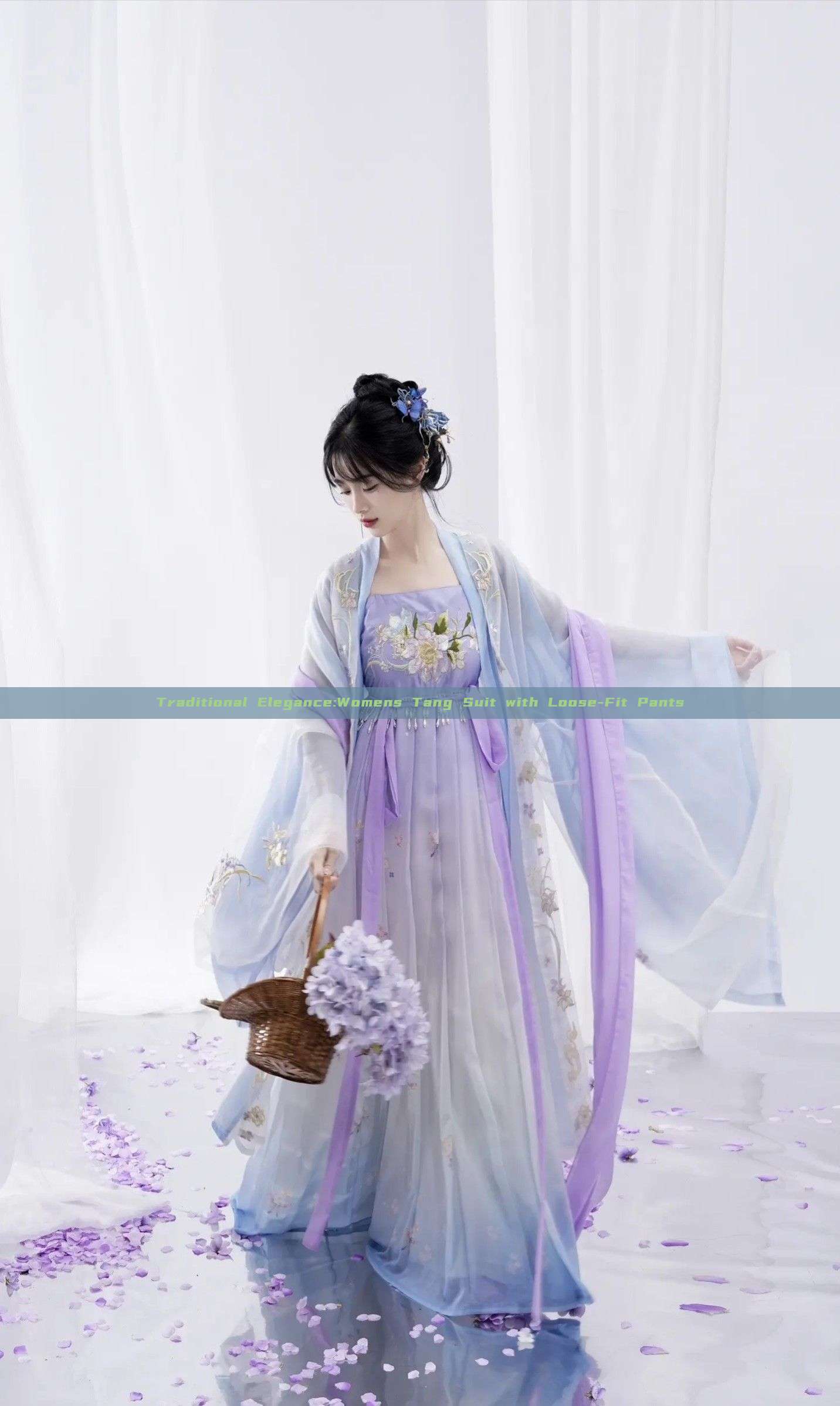 Traditional Elegance:Womens Tang Suit with Loose-Fit Pants Traditional Elegance:Womens Tang Suit with Loose-Fit Pants