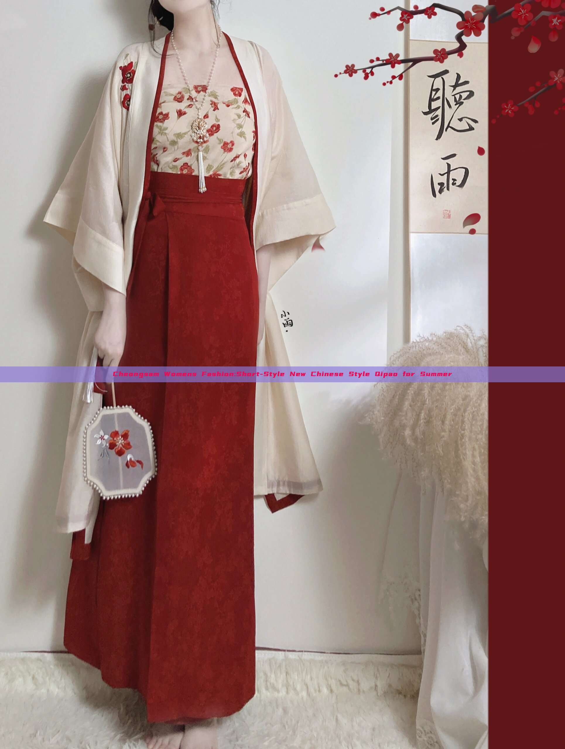 Cheongsam Womens Fashion:Short-Style New Chinese Style Qipao for Summer