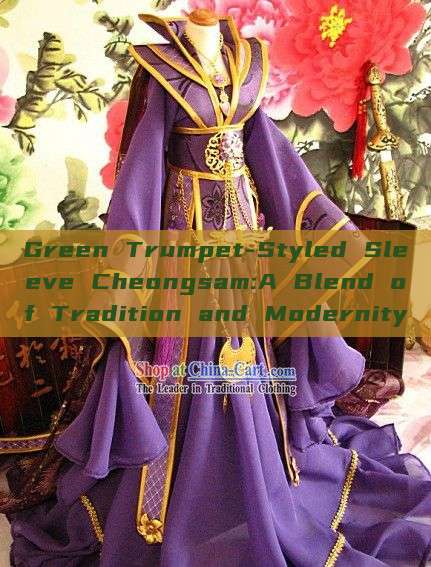 Green Trumpet-Styled Sleeve Cheongsam:A Blend of Tradition and Modernity Green Trumpet-Styled Sleeve Cheongsam:A Blend of Tradition and Modernity