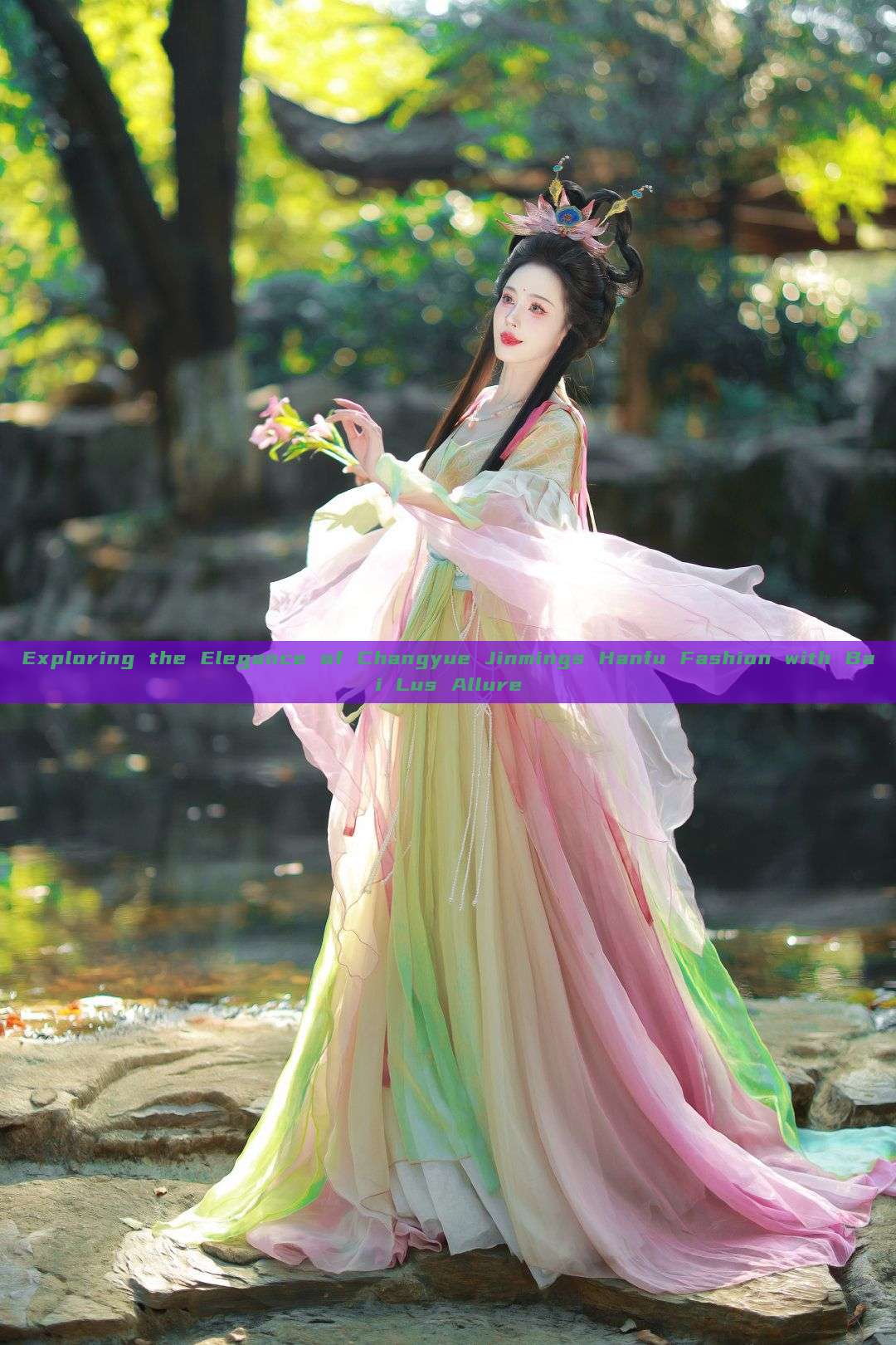 Exploring the Elegance of Changyue Jinmings Hanfu Fashion with Bai Lus Allure Exploring the Elegance of Changyue Jinmings Hanfu Fashion with Bai Lus Allure