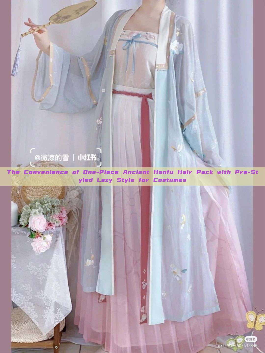 The Convenience of One-Piece Ancient Hanfu Hair Pack with Pre-Styled Lazy Style for Costumes The Convenience of One-Piece Ancient Hanfu Hair Pack with Pre-Styled Lazy Style for Costumes