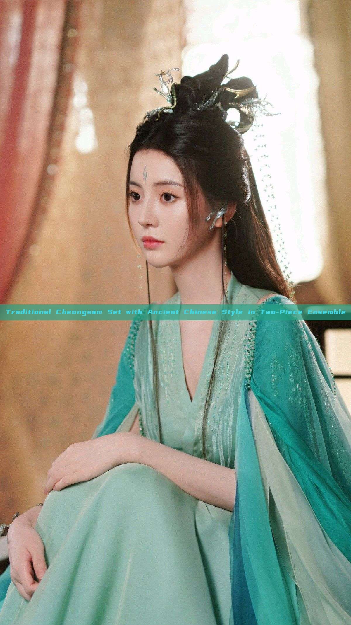 Traditional Cheongsam Set with Ancient Chinese Style in Two-Piece Ensemble Traditional Cheongsam Set with Ancient Chinese Style in Two-Piece Ensemble