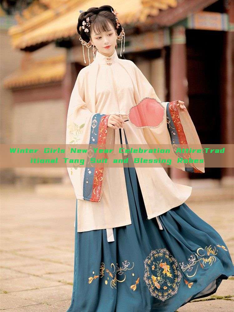 Winter Girls New Year Celebration Attire:Traditional Tang Suit and Blessing Robes Winter Girls New Year Celebration Attire:Traditional Tang Suit and Blessing Robes