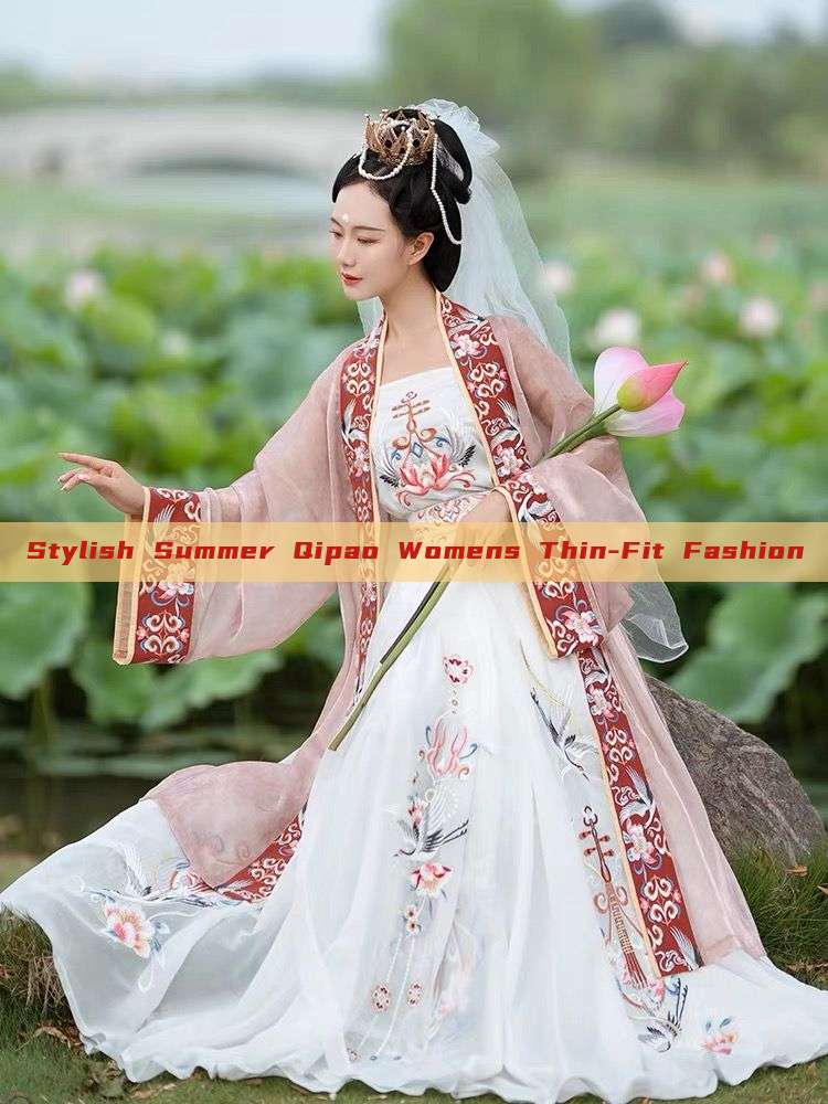 Stylish Summer Qipao Womens Thin-Fit Fashion Stylish Summer Qipao Womens Thin-Fit Fashion