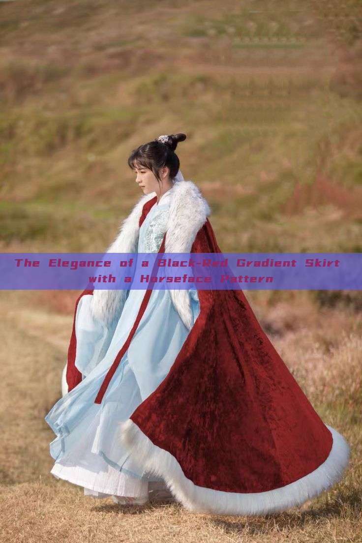 The Elegance of a Black-Red Gradient Skirt with a Horseface Pattern The Elegance of a Black-Red Gradient Skirt with a Horseface Pattern