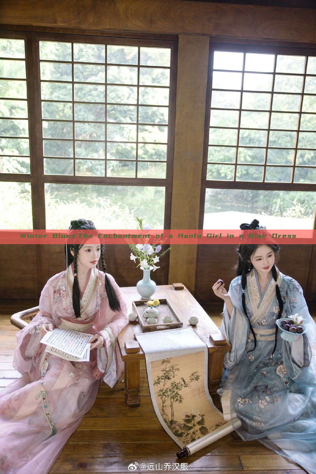 Winter Blues:The Enchantment of a Hanfu Girl in a Blue Dress Winter Blues:The Enchantment of a Hanfu Girl in a Blue Dress