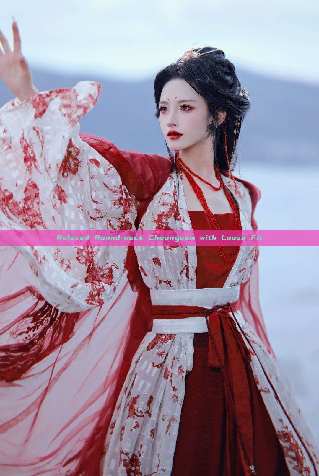 Relaxed Round-neck Cheongsam with Loose Fit Relaxed Round-neck Cheongsam with Loose Fit