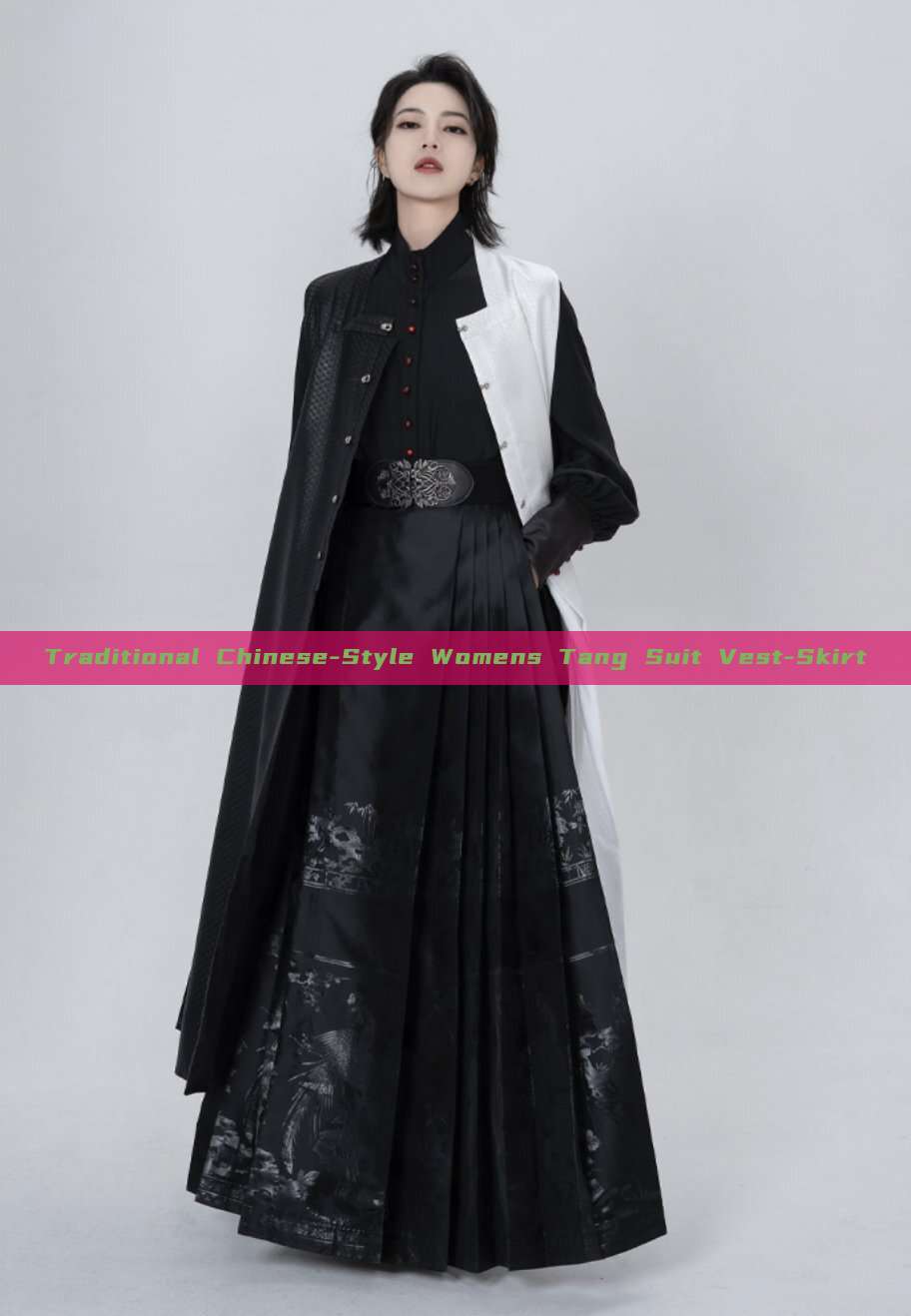 Traditional Chinese-Style Womens Tang Suit Vest-Skirt Traditional Chinese-Style Womens Tang Suit Vest-Skirt
