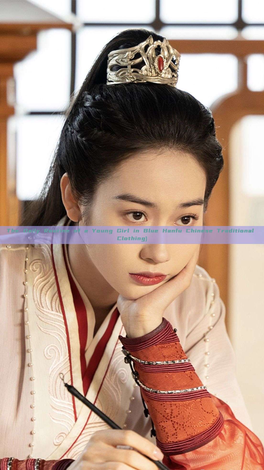 The Daily Routine of a Young Girl in Blue Hanfu Chinese Traditional Clothing) The Daily Routine of a Young Girl in Blue Hanfu Chinese Traditional Clothing)