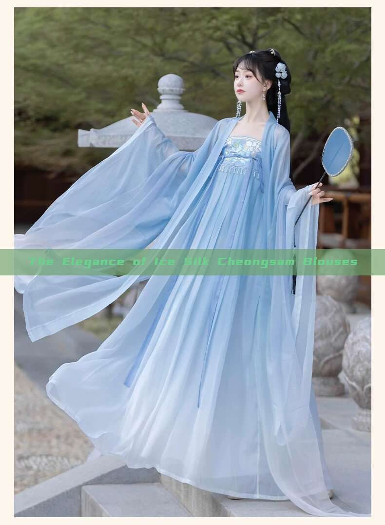 The Elegance of Ice Silk Cheongsam Blouses The Elegance of Ice Silk Cheongsam Blouses