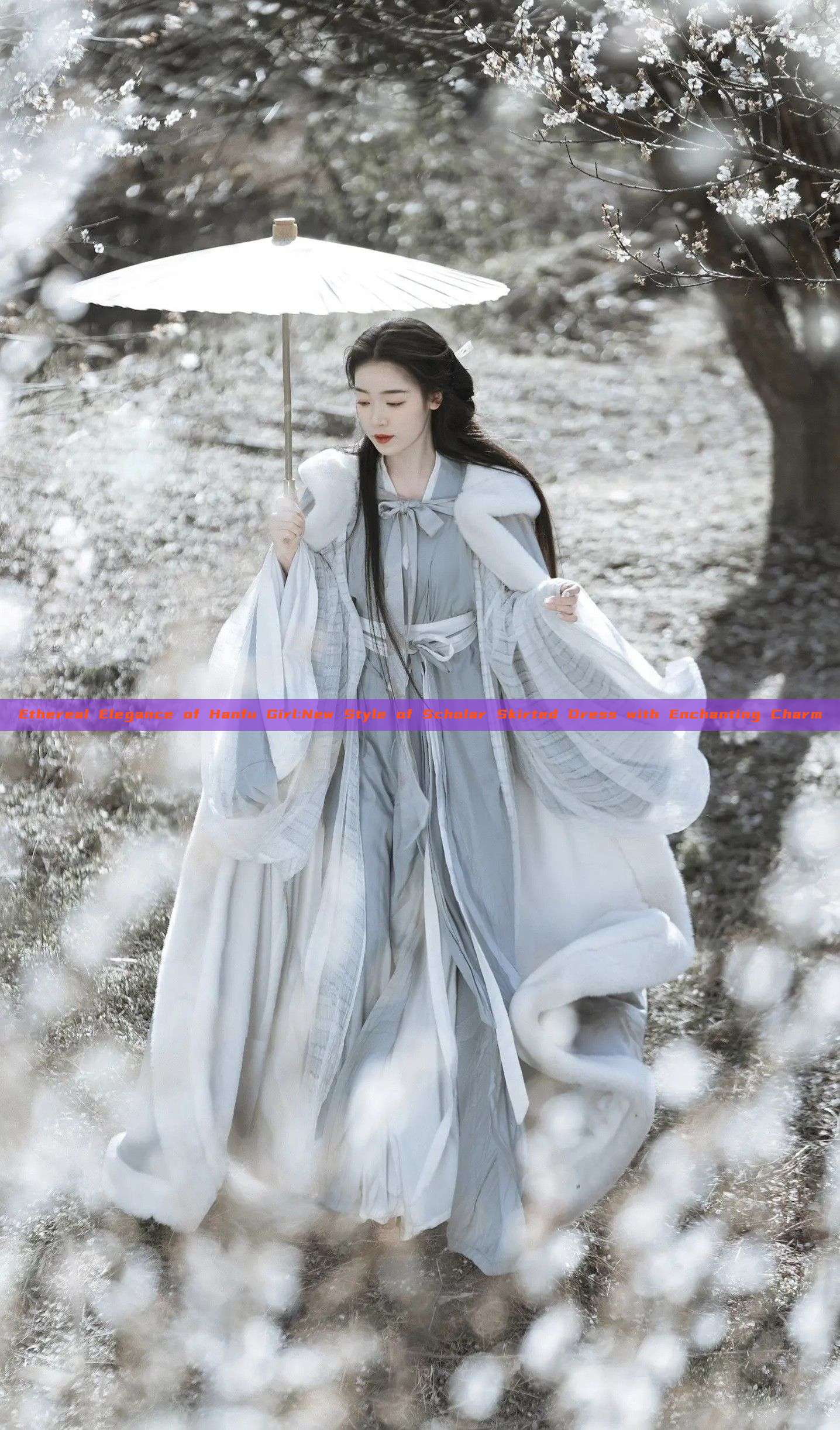Ethereal Elegance of Hanfu Girl:New Style of Scholar Skirted Dress with Enchanting Charm Ethereal Elegance of Hanfu Girl:New Style of Scholar Skirted Dress with Enchanting Charm