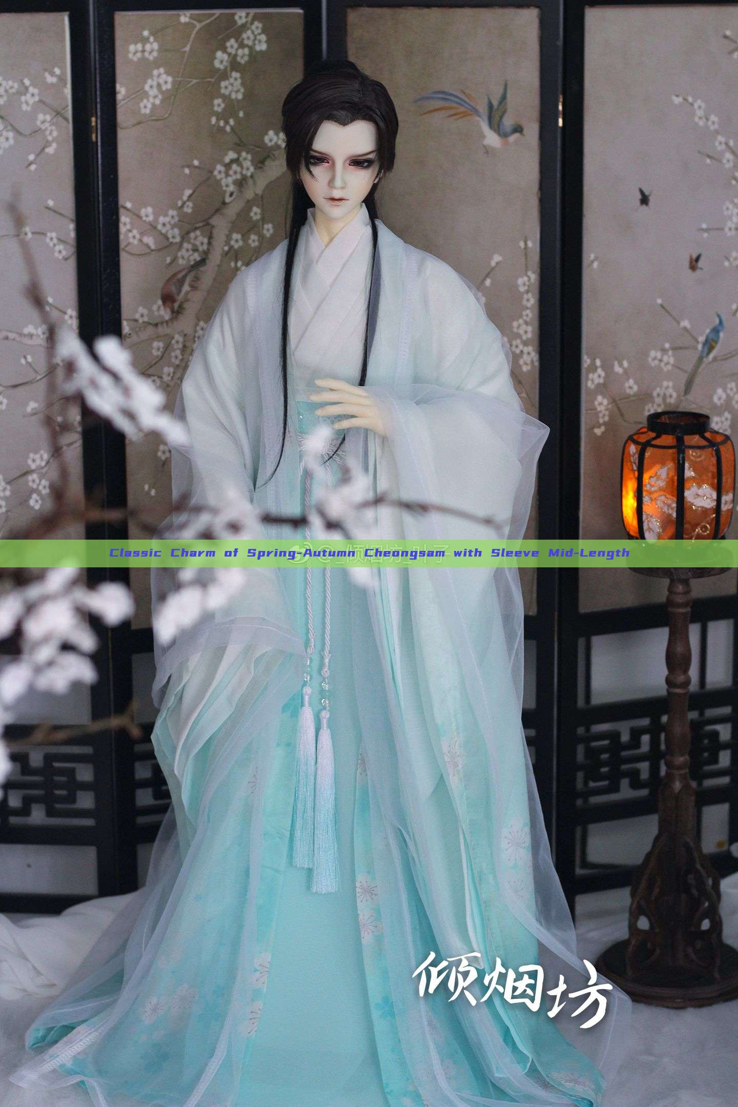 Classic Charm of Spring-Autumn Cheongsam with Sleeve Mid-Length Classic Charm of Spring-Autumn Cheongsam with Sleeve Mid-Length