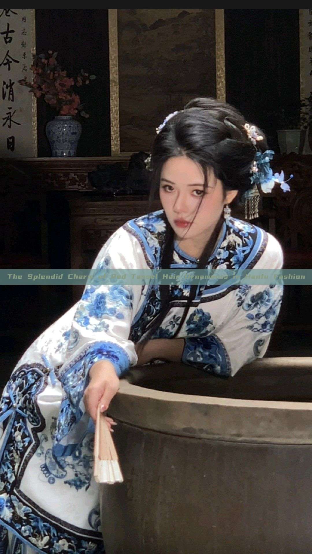 The Splendid Charm of Red Tassel Hair Ornaments in Hanfu Fashion