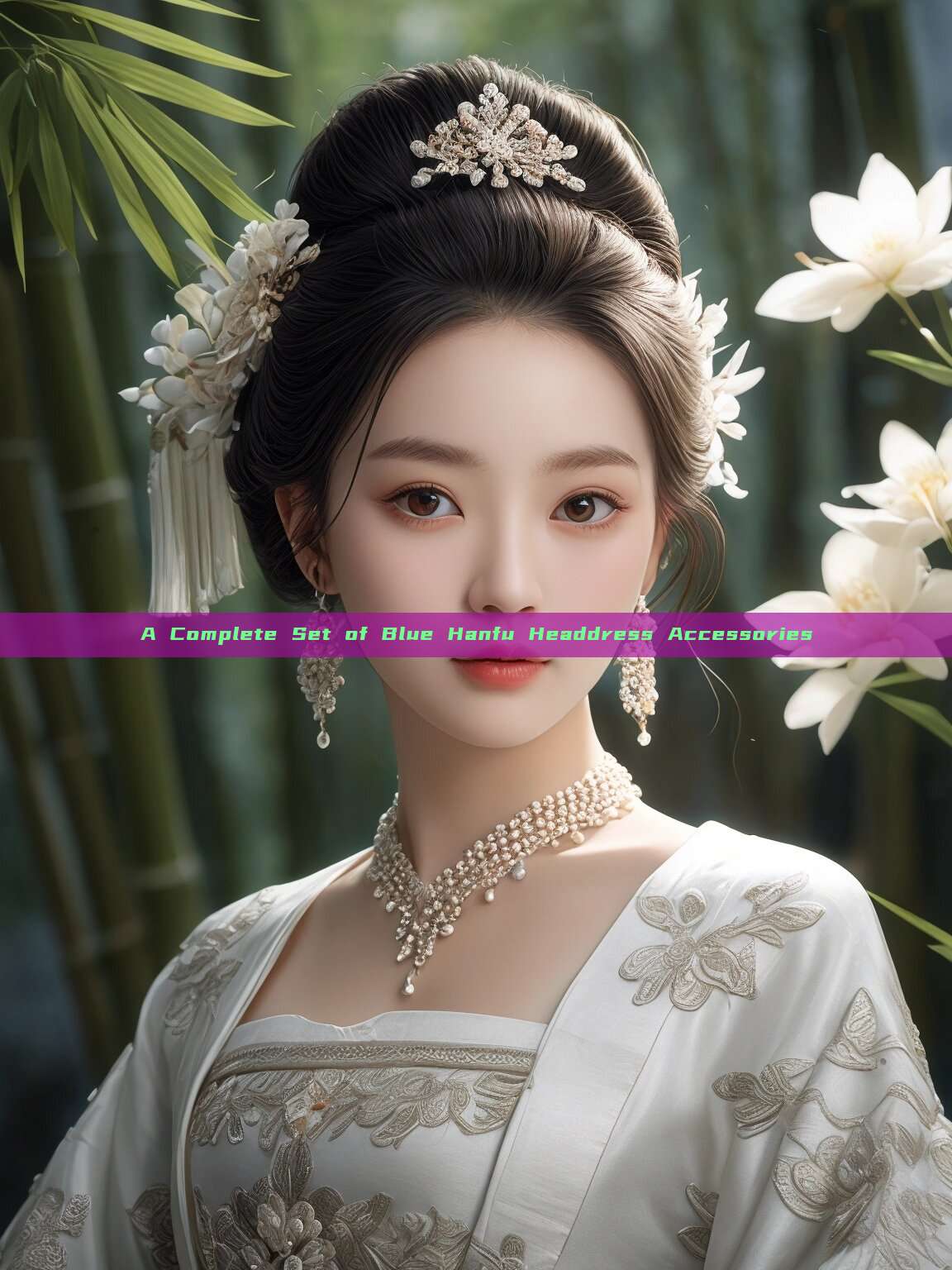 A Complete Set of Blue Hanfu Headdress Accessories A Complete Set of Blue Hanfu Headdress Accessories