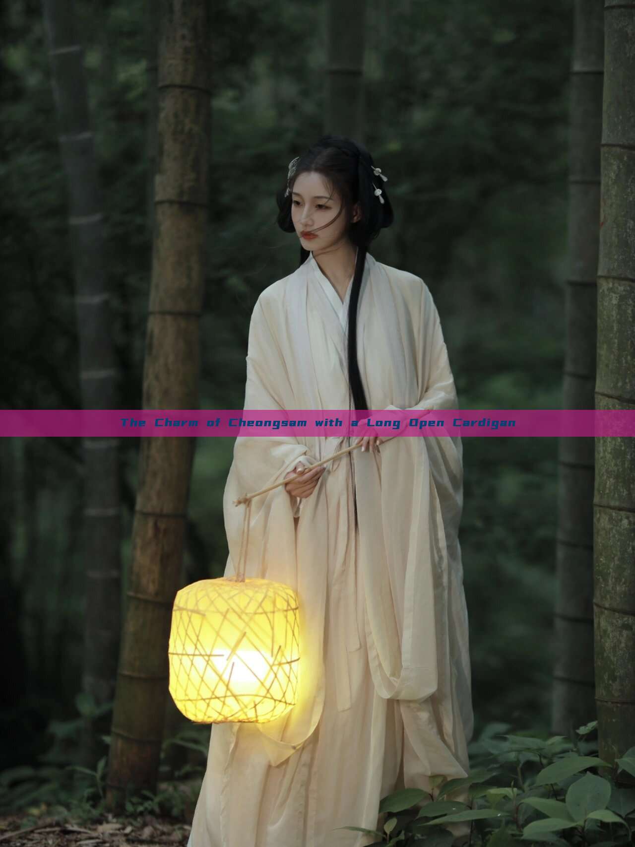 The Charm of Cheongsam with a Long Open Cardigan The Charm of Cheongsam with a Long Open Cardigan