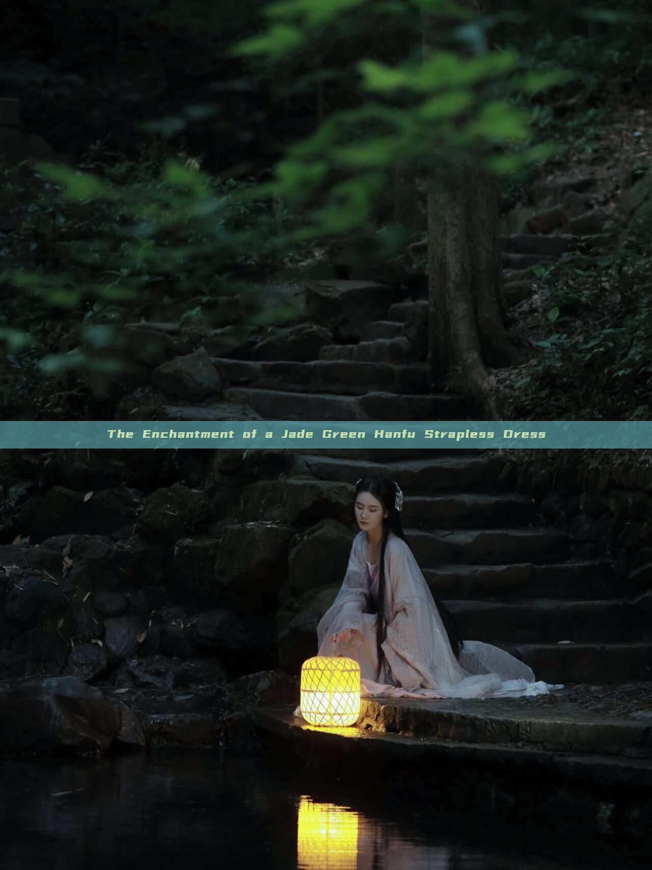 The Enchantment of a Jade Green Hanfu Strapless Dress The Enchantment of a Jade Green Hanfu Strapless Dress