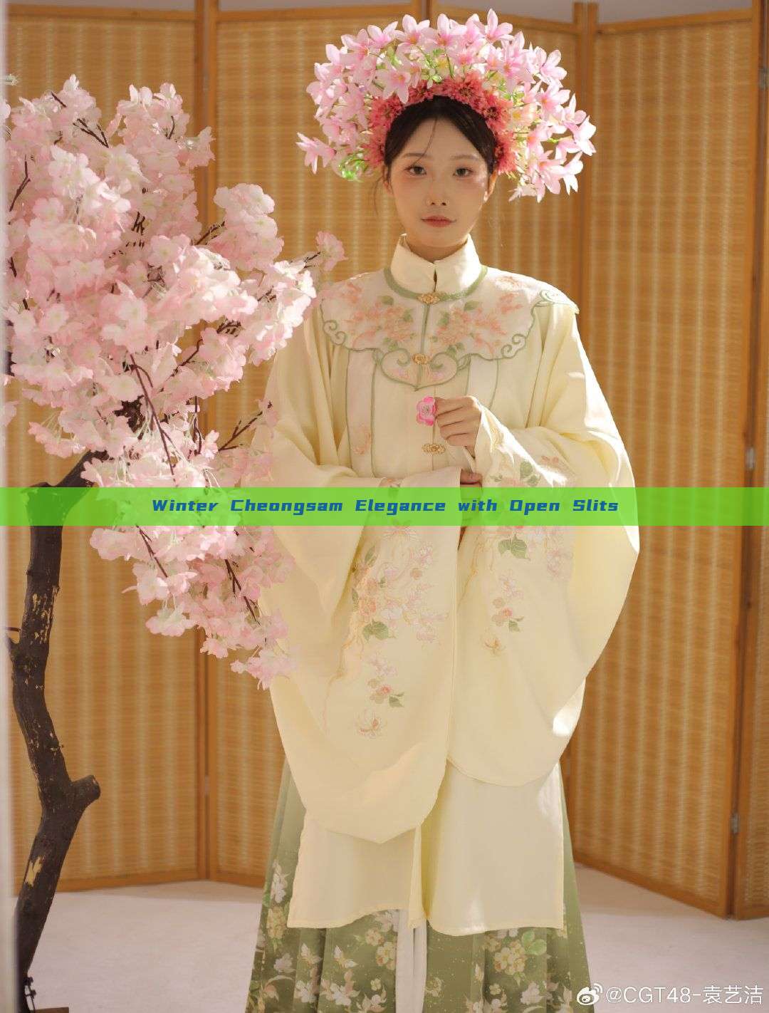 Winter Cheongsam Elegance with Open Slits Winter Cheongsam Elegance with Open Slits
