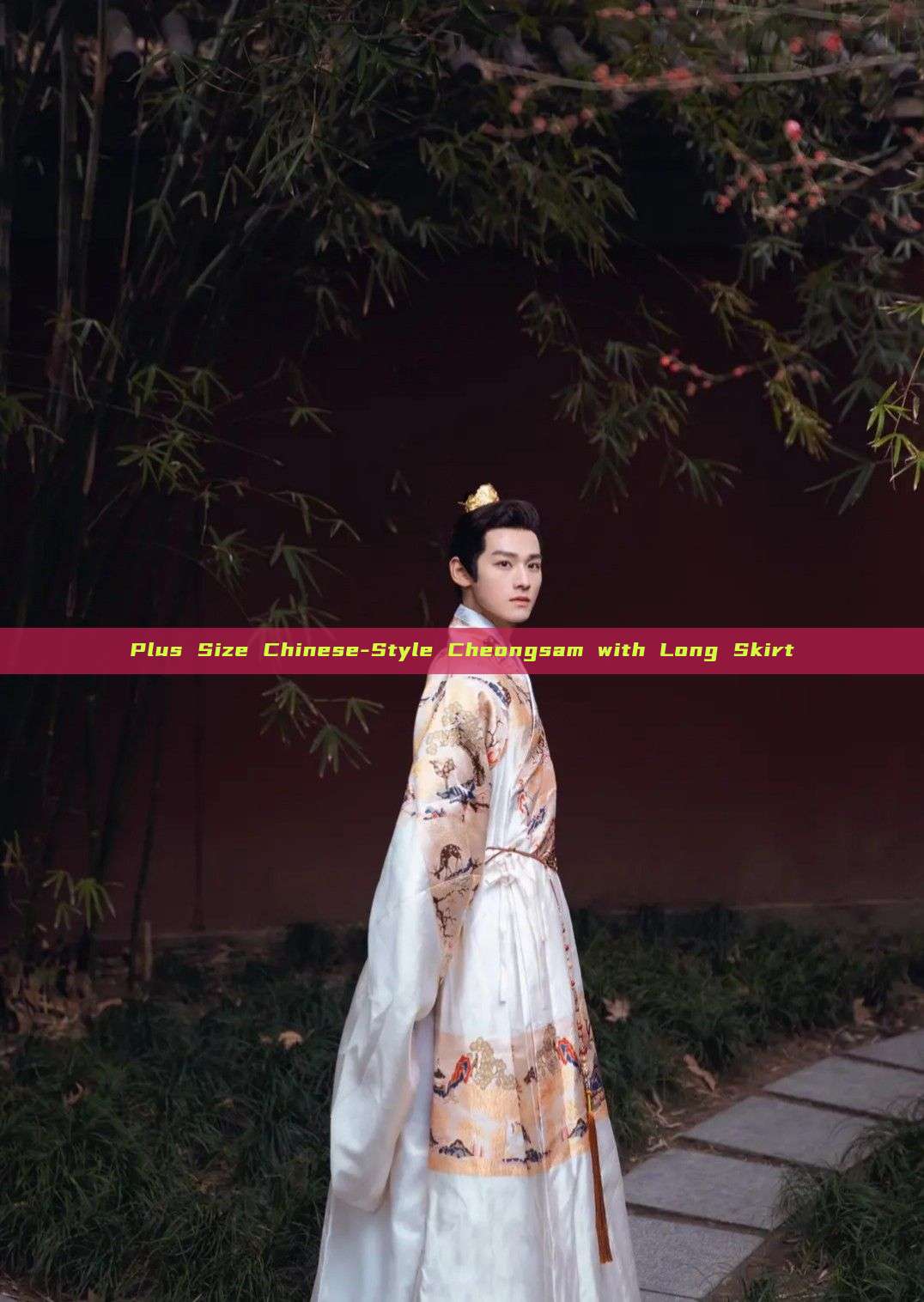 Plus Size Chinese-Style Cheongsam with Long Skirt Plus Size Chinese-Style Cheongsam with Long Skirt