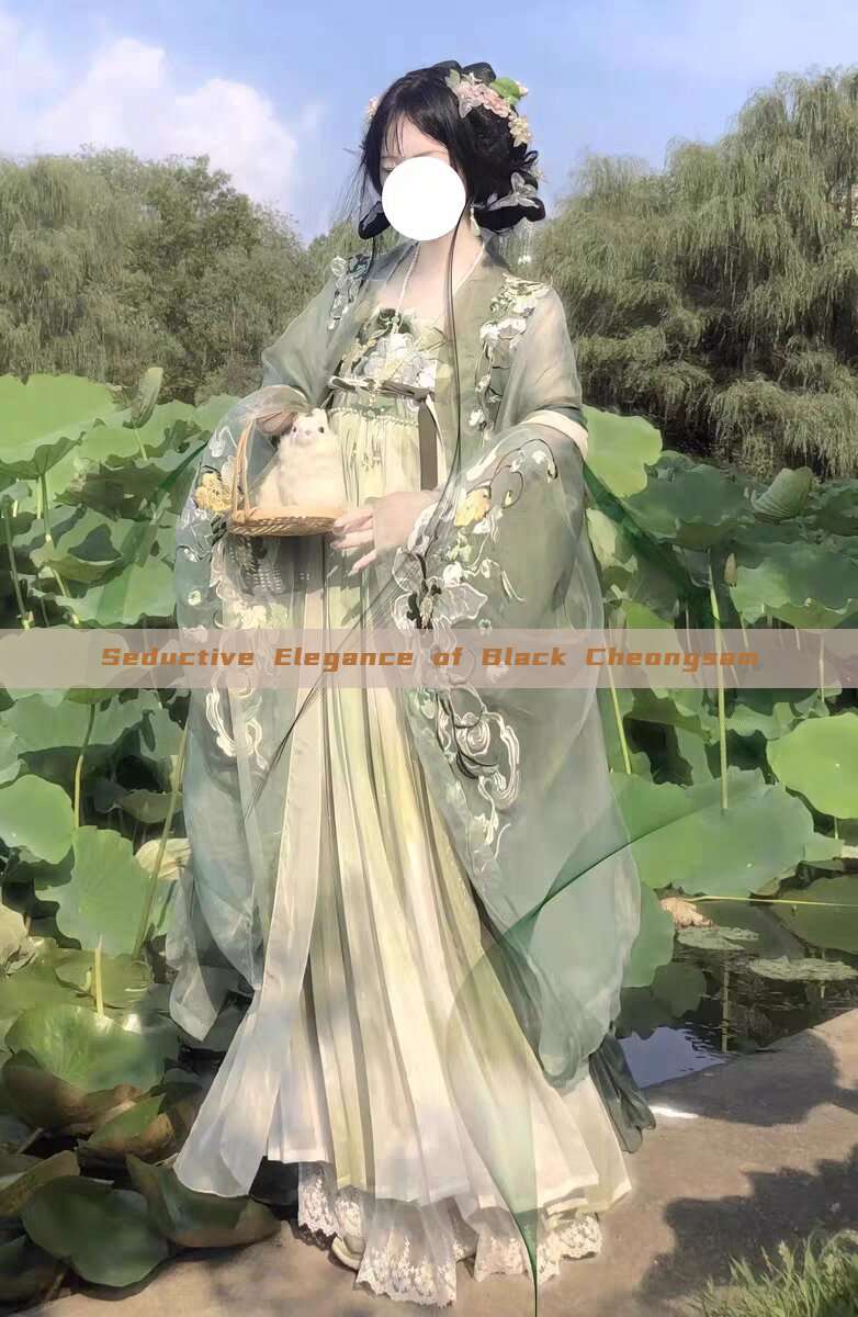 Seductive Elegance of Black Cheongsam Seductive Elegance of Black Cheongsam