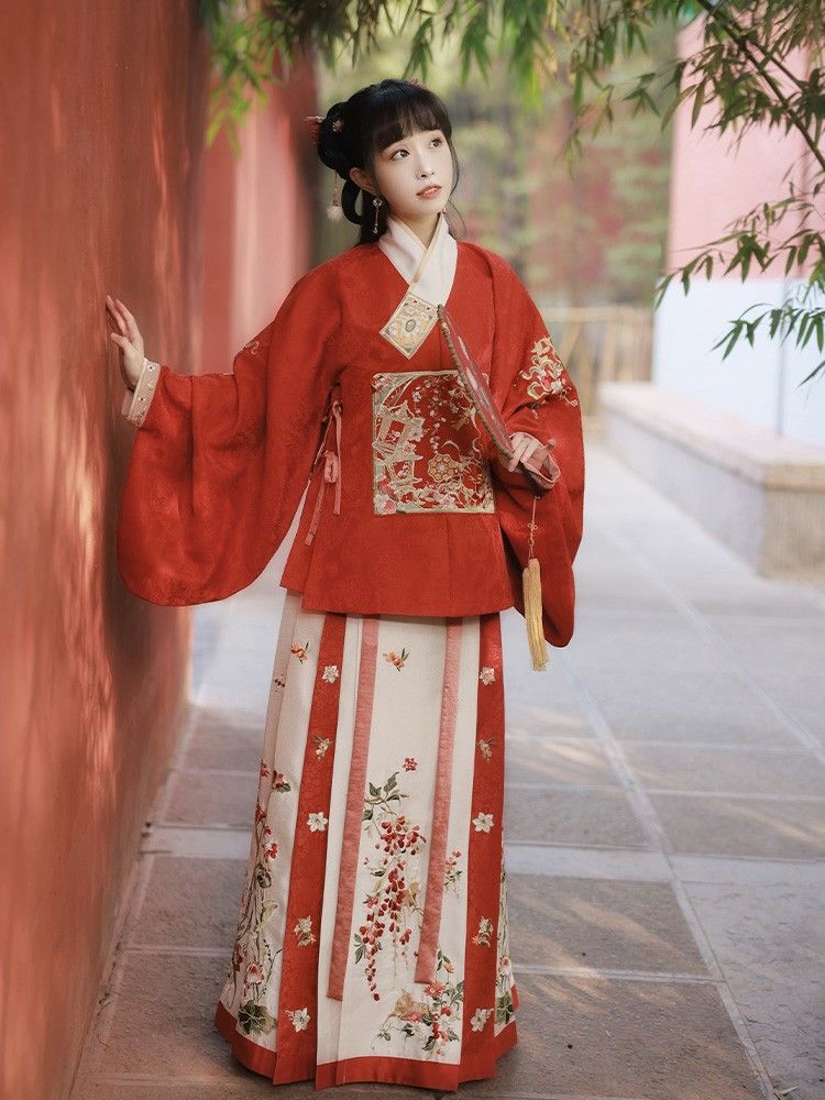 Little Princess New Years Greeting in Traditional Hanfu Costume Little Princess New Years Greeting in Traditional Hanfu Costume