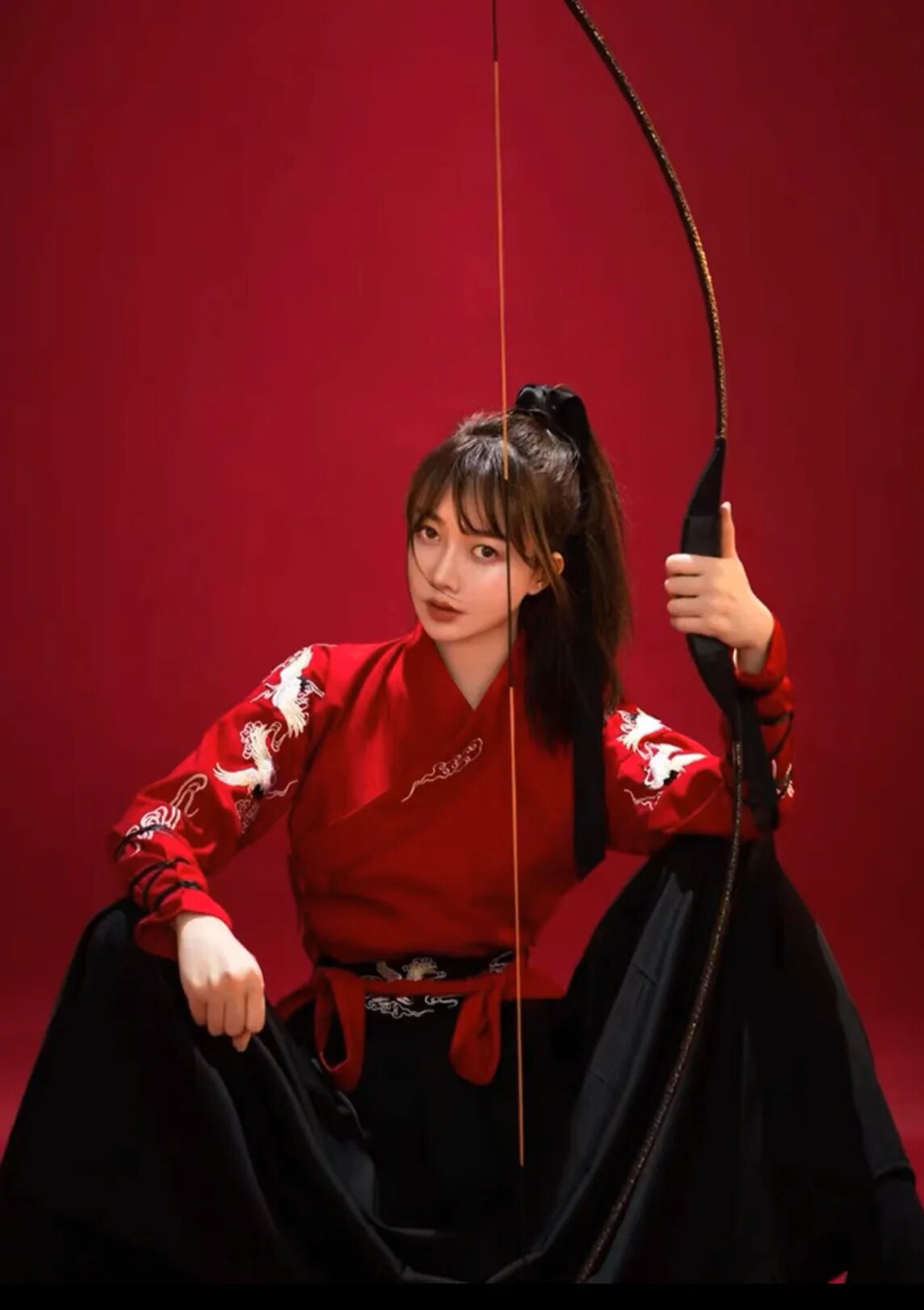 Winter New Years Celebration in Traditional Girls Hanfu Costume Set Winter New Years Celebration in Traditional Girls Hanfu Costume Set