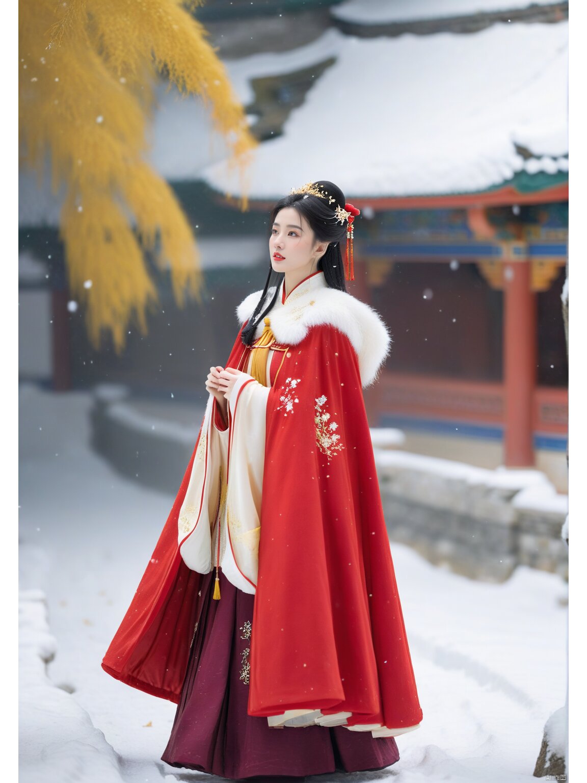 Winter Ming-Style Hanfu Horse-Tail Skirt:A Blend of Tradition and Fashion Winter Ming-Style Hanfu Horse-Tail Skirt:A Blend of Tradition and Fashion