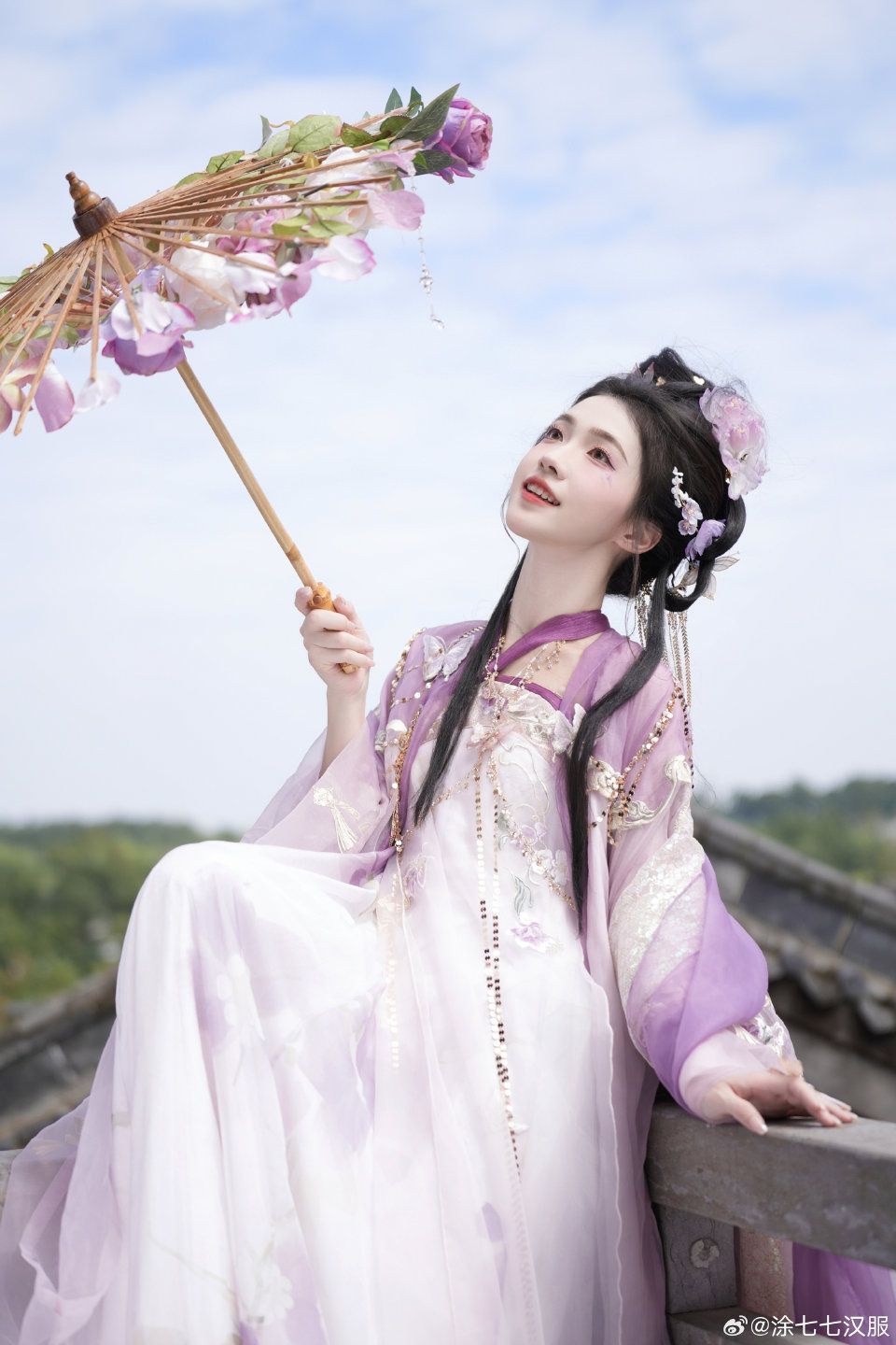 汉服假发一体式女童