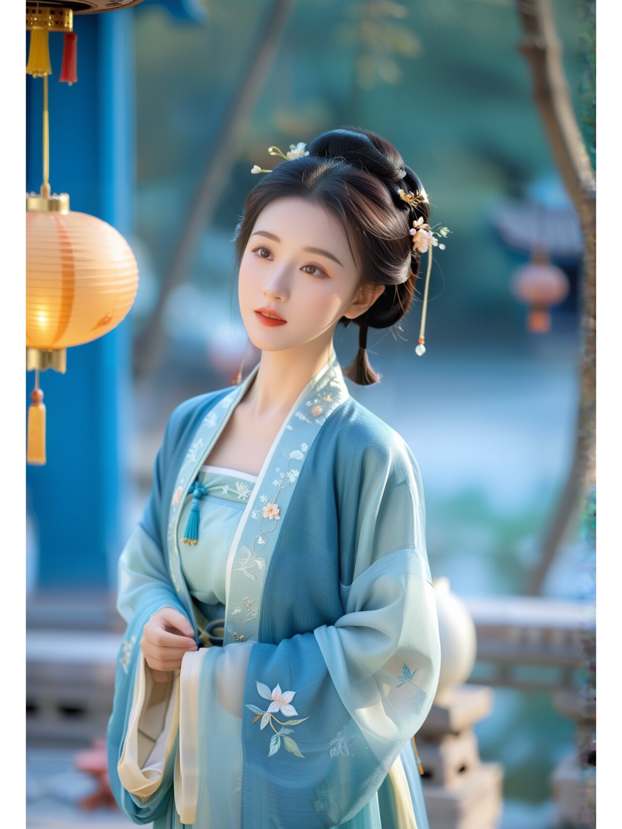 The Charm of Halter-Style Hanfu Dress with a Flowing Skirt The Charm of Halter-Style Hanfu Dress with a Flowing Skirt