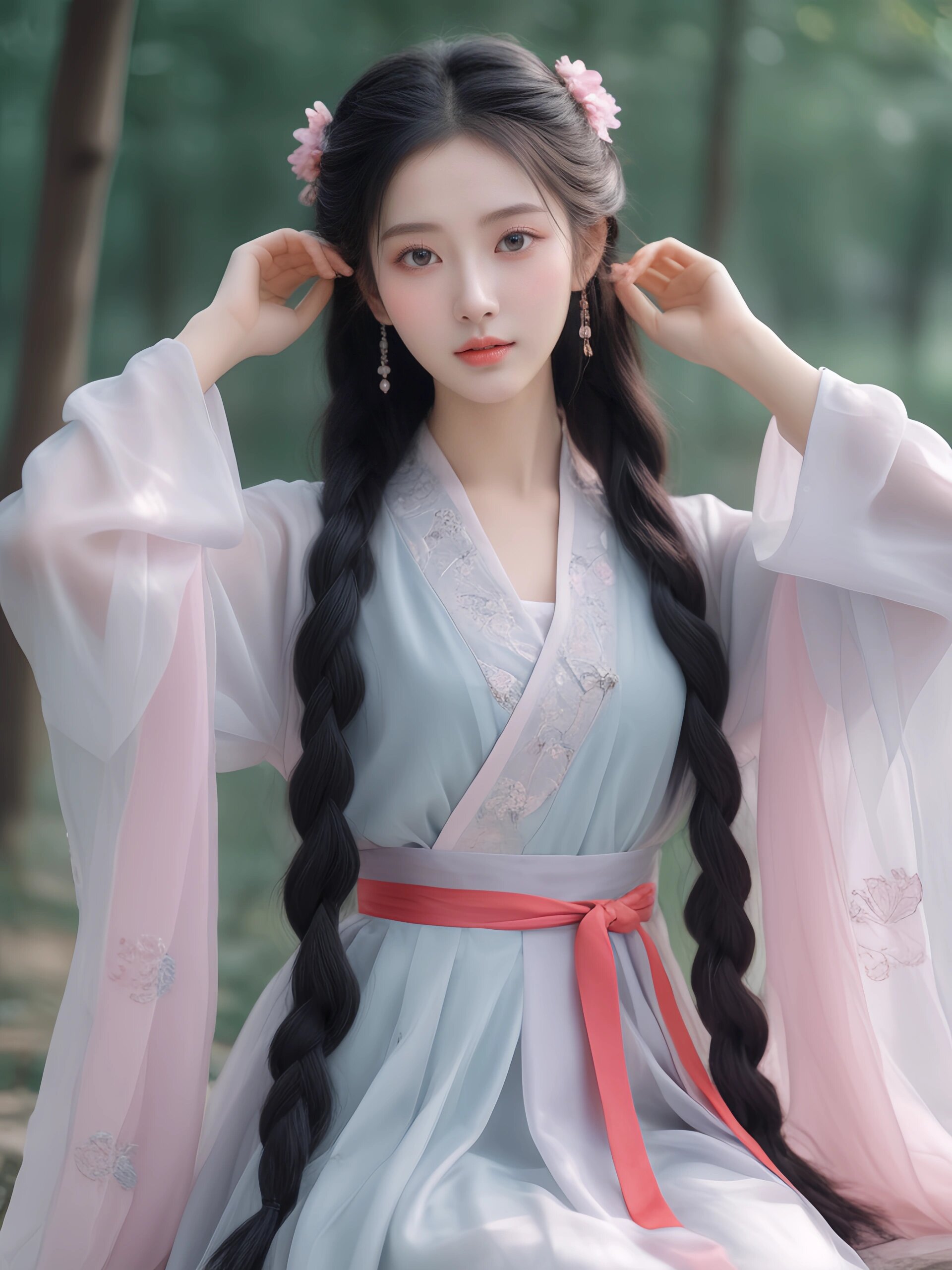The Elegance of a Black Cheongsam Two-Piece Set The Elegance of a Black Cheongsam Two-Piece Set