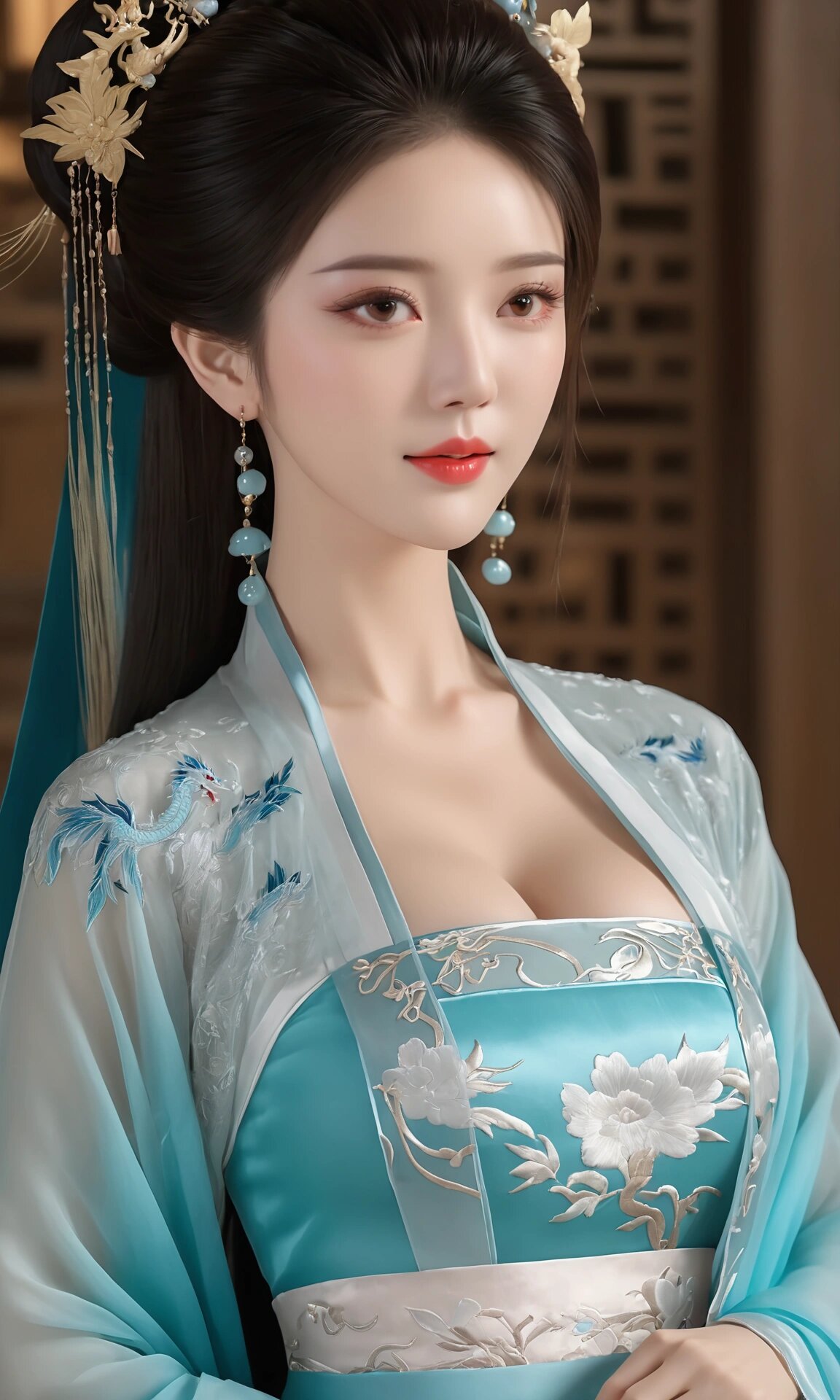 The Enchanting Elegance of Blue-Green Cheongsam:A Tale of Traditional Beauty The Enchanting Elegance of Blue-Green Cheongsam:A Tale of Traditional Beauty