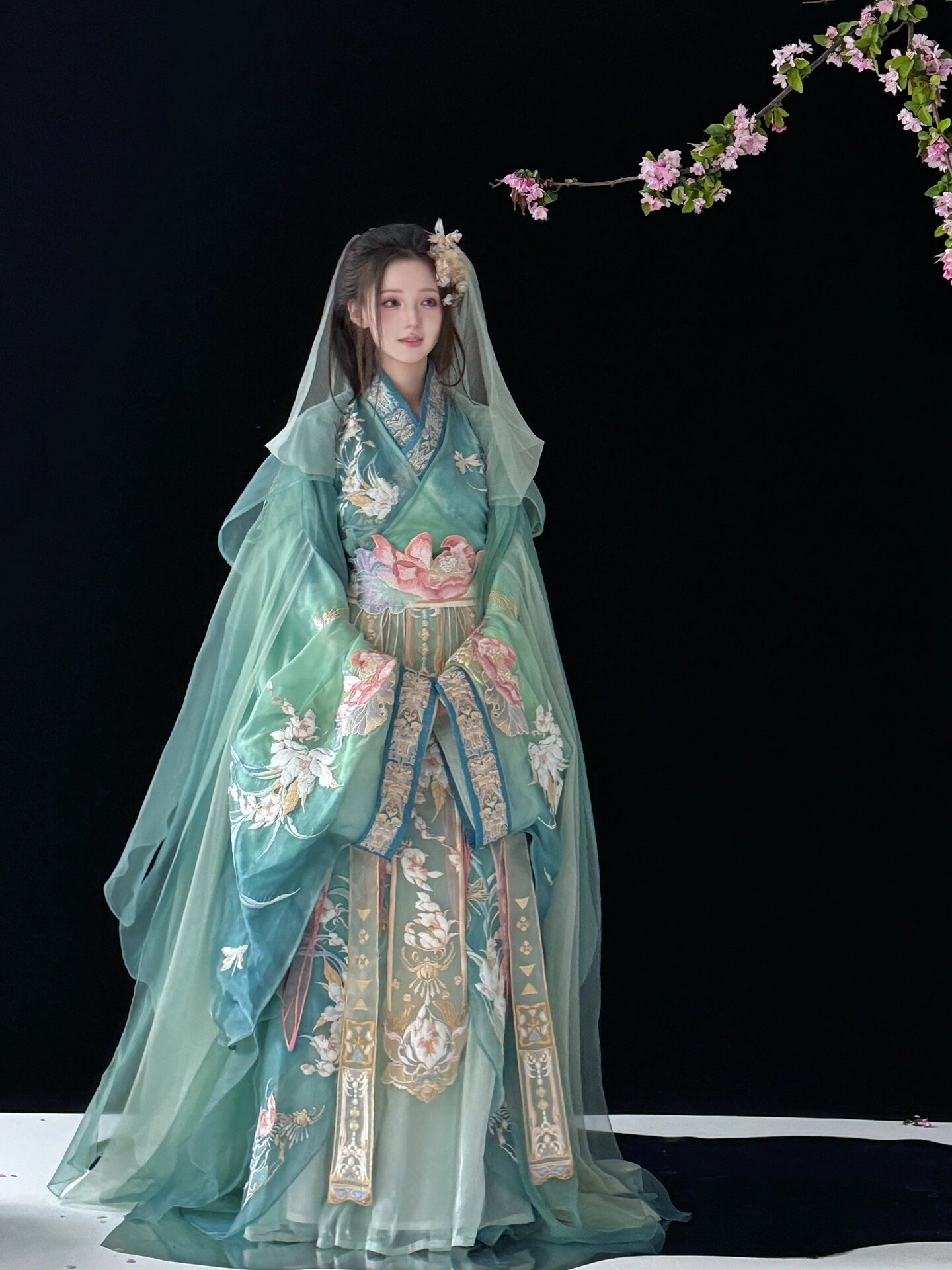 A Little Girl in Tang-Style Costume with a Splendid Cape A Little Girl in Tang-Style Costume with a Splendid Cape
